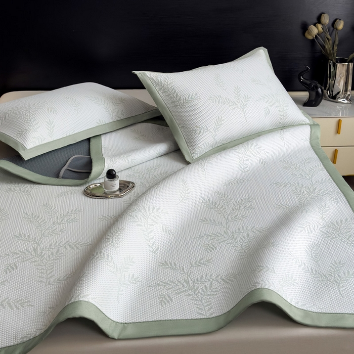 91家纺网 家纺一手货源 找家纺 席世家 2025新款A类凉感冰豆豆凉席-花卉卡通系列 绿意