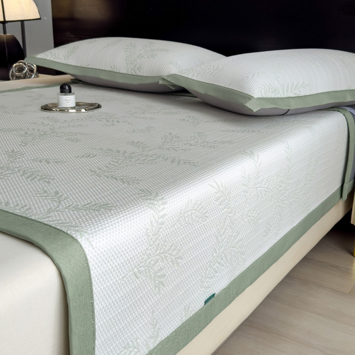 91家纺网 家纺一手货源 找家纺 席世家 2025新款A类凉感冰豆豆凉席-花卉卡通系列 绿意