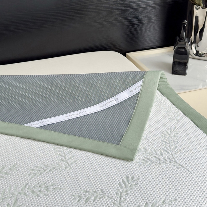 91家纺网 家纺一手货源 找家纺 席世家 2025新款A类凉感冰豆豆凉席-花卉卡通系列 绿意