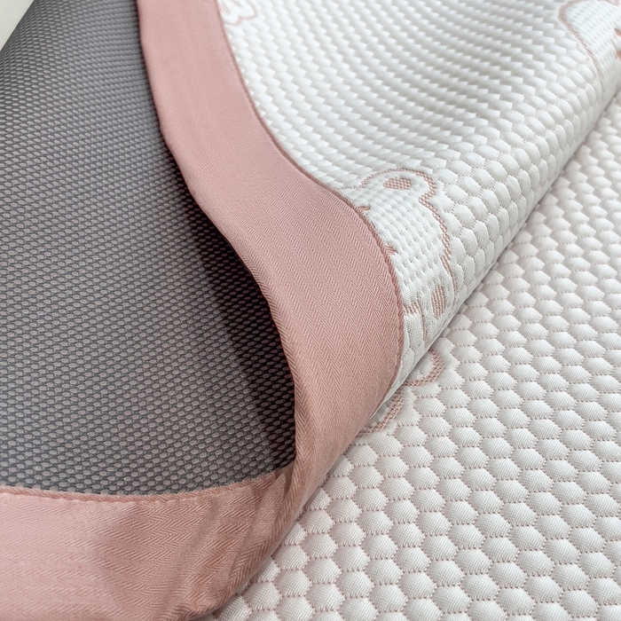 91家纺网 家纺一手货源 找家纺 席世家 2025新款A类凉感冰豆豆凉席-花卉卡通系列 小熊-粉