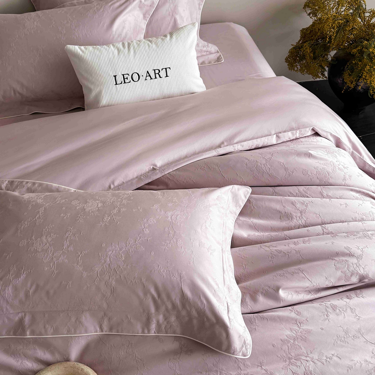 91家纺网 家纺一手货源 找家纺 涞澳家纺 2025新款全棉提花四件套 美玲-风信紫