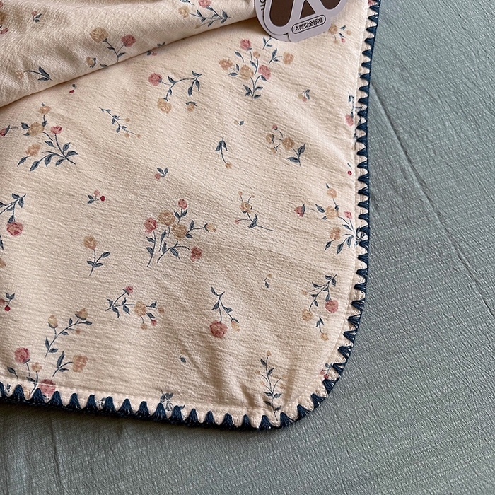 91家纺网 家纺一手货源 找家纺 星巴k家纺 2025新款春夏云感双层纱A类母婴级三角针夏被贝壳边夏凉被贝壳绣【可提供买家秀】 贝壳绣-小玫瑰