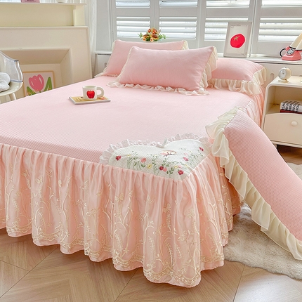 （总）好儿喜家纺 2025新款繁花系列床裙凉席四件套