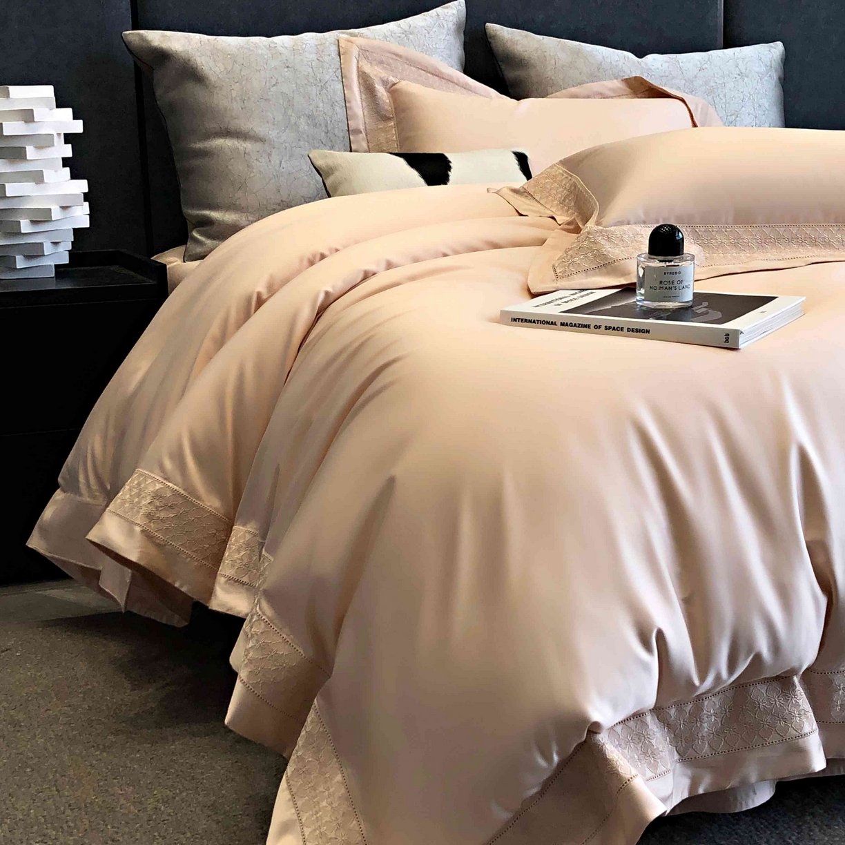 91家纺网 家纺一手货源 找家纺 涞澳家纺 2025新款60S天丝棉花边款四件套-星雅 星雅-暖玉