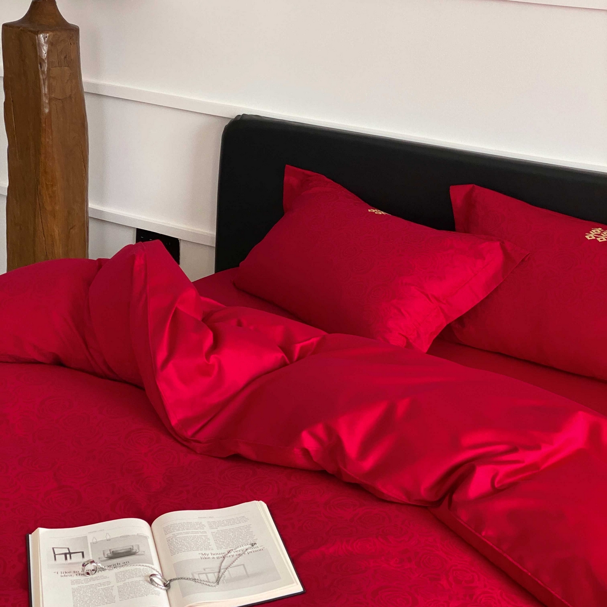 91家纺网 家纺一手货源 找家纺 涞澳家纺 2025新款婚庆款四件套 幸福花海