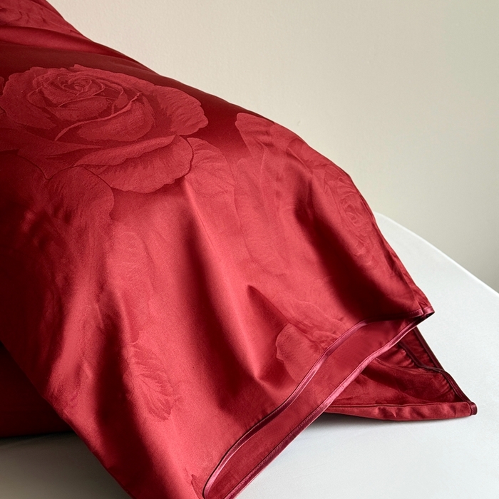 91家纺网 家纺一手货源 找家纺 鹿班家居 2025新款100S长绒棉提花单品枕套（第二组）【标准会员-2元】 单品枕套-十里红妆