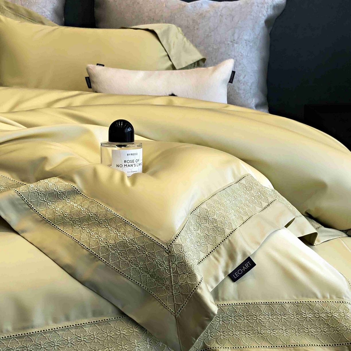 91家纺网 家纺一手货源 找家纺 涞澳家纺 2025新款60S天丝棉花边款四件套-星雅 星雅-木薯