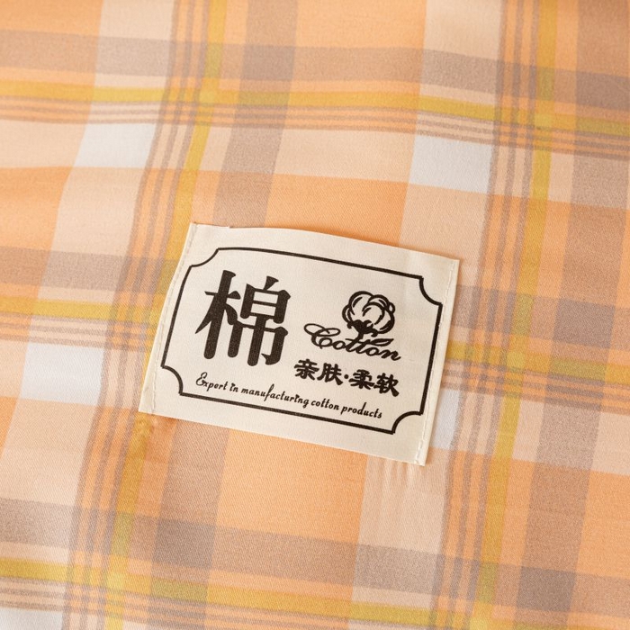 91家纺网 家纺一手货源 找家纺 美梦之都 2025新款可拆洗棉花被水洗棉被子被芯冬被学生 橙小格
