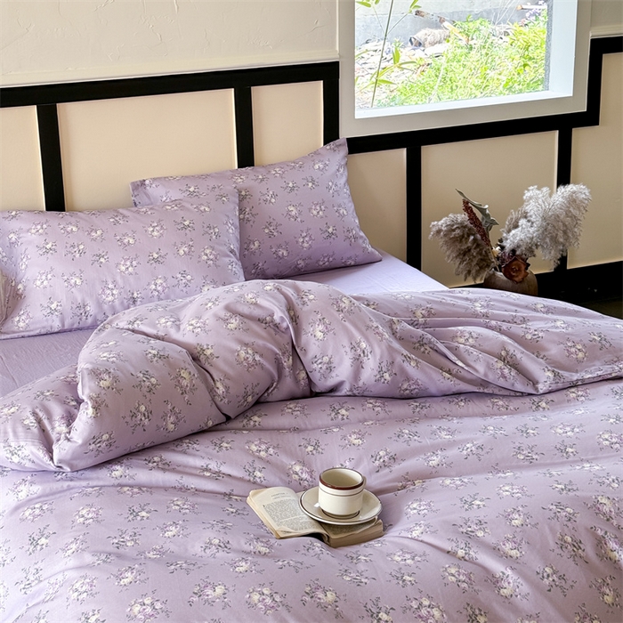 91家纺网 家纺一手货源 找家纺 （总）窝米 2025春季新品全棉双层纱油画风花卉四件套系列（梦境花园、花研巧语）