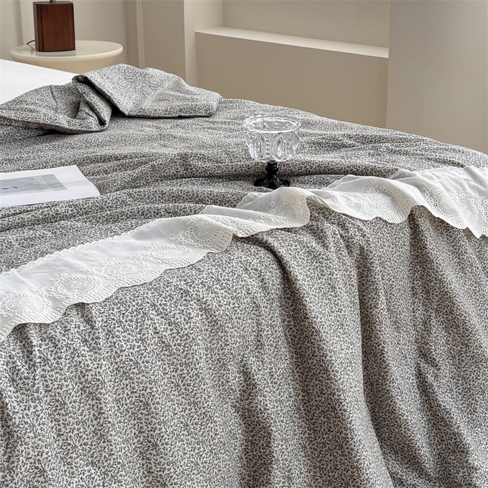 91家纺网 家纺一手货源 找家纺 久典家居 2025新款全棉有氧双层纱夏被 秘境