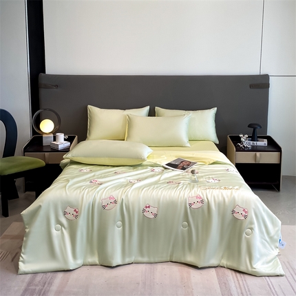 91家纺网 家纺一手货源 找家纺 （总）眷恋家纺 2025新款水洗真丝夏被四件套-满绣系列