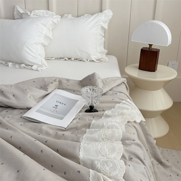 91家纺网 家纺一手货源 找家纺 久典家居 2025新款全棉有氧双层纱夏被 简爱