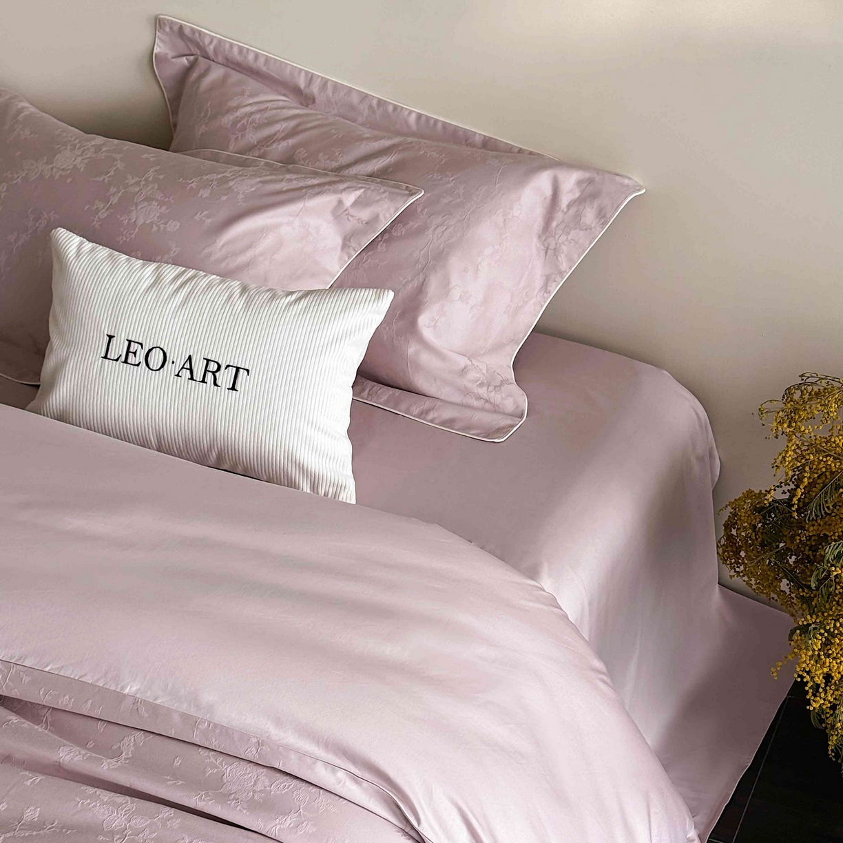 91家纺网 家纺一手货源 找家纺 涞澳家纺 2025新款全棉提花四件套 美玲-风信紫