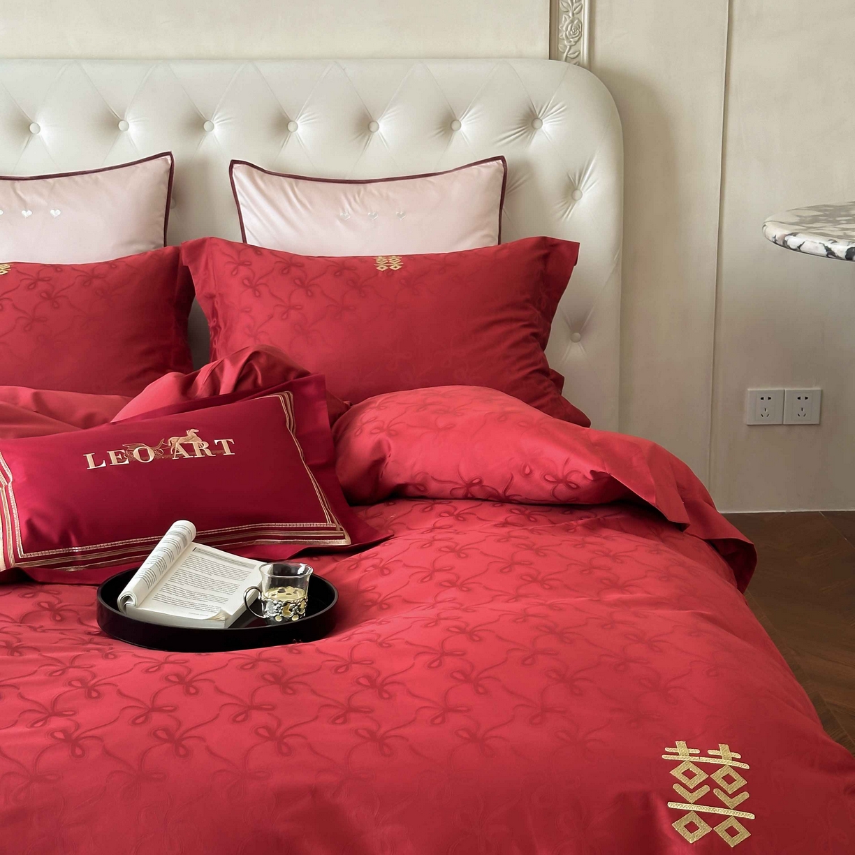 91家纺网 家纺一手货源 找家纺 涞澳家纺 2025新款婚庆款四件套 天作之合