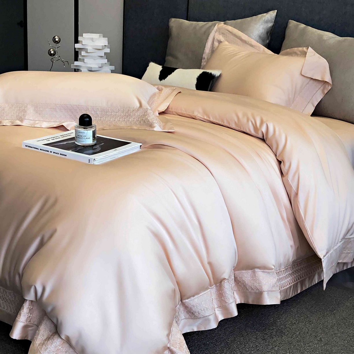 91家纺网 家纺一手货源 找家纺 涞澳家纺 2025新款60S天丝棉花边款四件套-星雅 星雅-暖玉