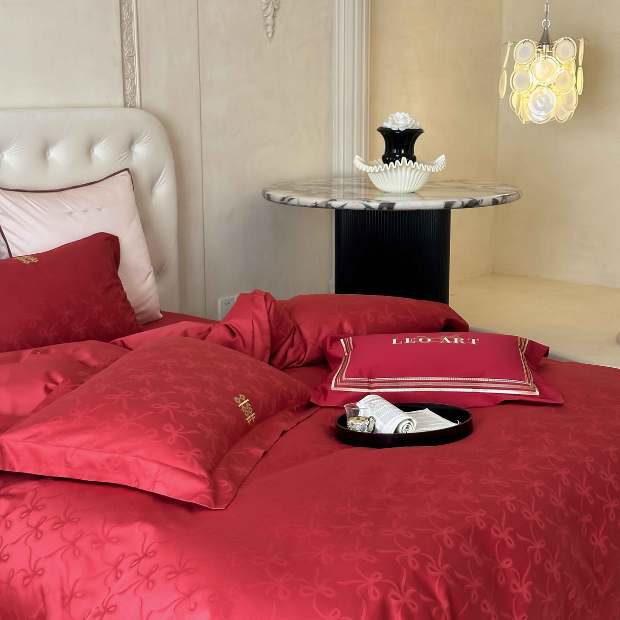 91家纺网 家纺一手货源 找家纺 涞澳家纺 2025新款婚庆款四件套 天作之合