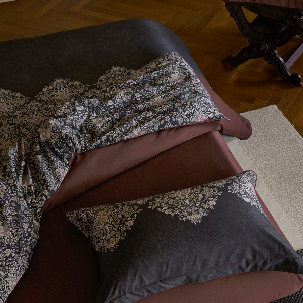 91家纺网 家纺一手货源 找家纺 （总）涞澳家纺 2025新款100支全棉数码印花四件套-云裳羽衣