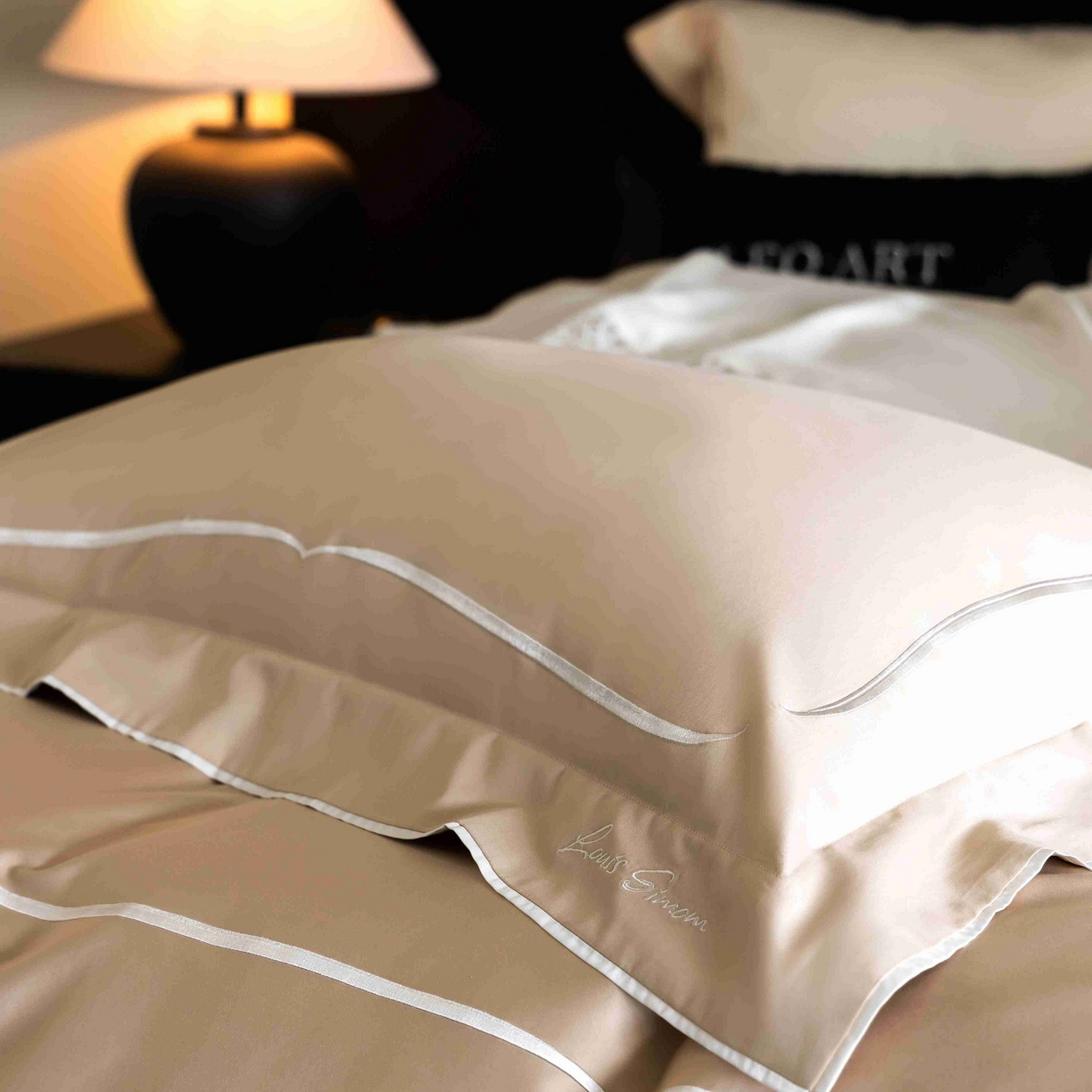 91家纺网 家纺一手货源 找家纺 涞澳家纺 2025新款80S全棉贡缎小蛮腰四件套-浅依 浅依-香槟