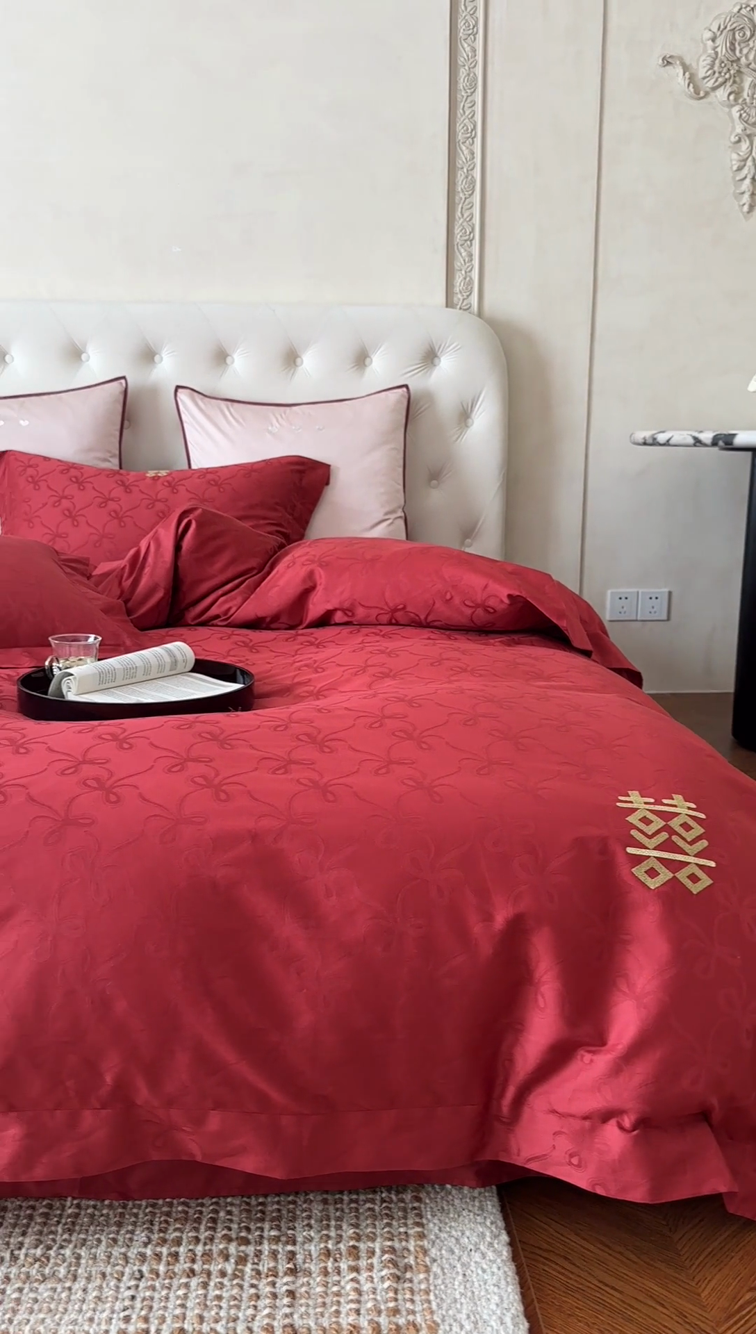 91家纺网 家纺一手货源 找家纺 涞澳家纺 2025新款婚庆款四件套 天作之合