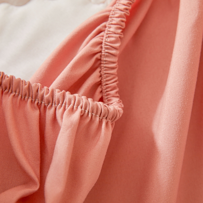 91家纺网 家纺一手货源 找家纺 怡源梦 2025新款蝶恋系列亲肤棉夹棉床笠 豆沙