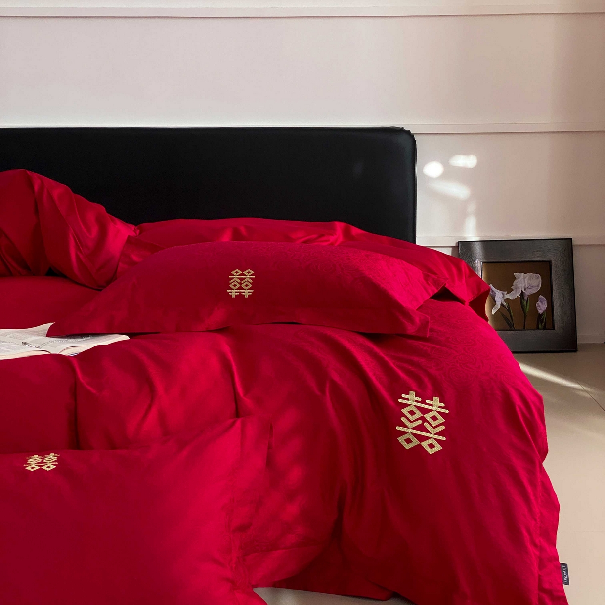 91家纺网 家纺一手货源 找家纺 涞澳家纺 2025新款婚庆款四件套 幸福花海