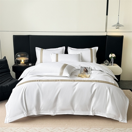 91家纺网 家纺一手货源 找家纺 （总）梦庭帛美 2025新款酒店布草宾馆刺绣四件套