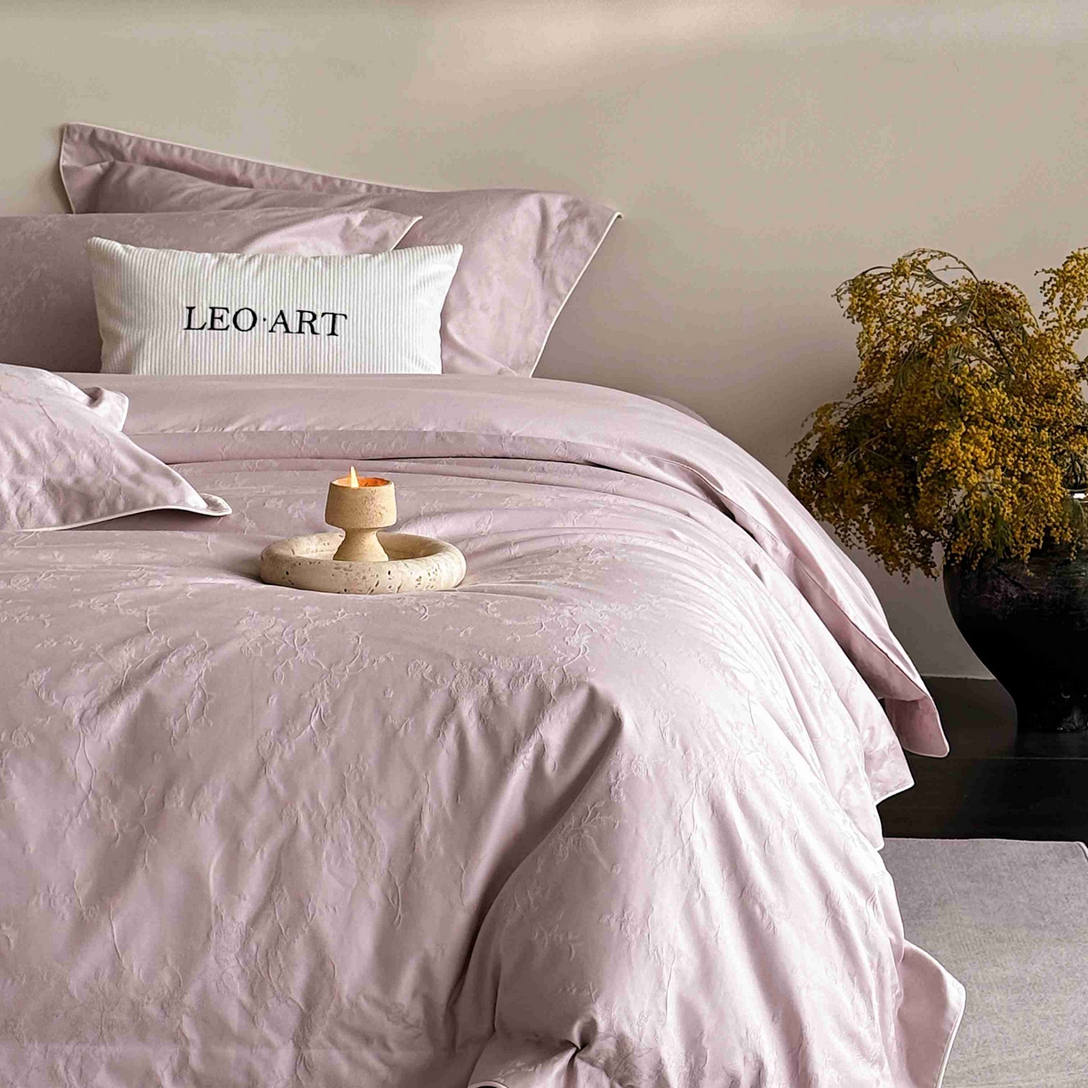 91家纺网 家纺一手货源 找家纺 涞澳家纺 2025新款全棉提花四件套 美玲-风信紫