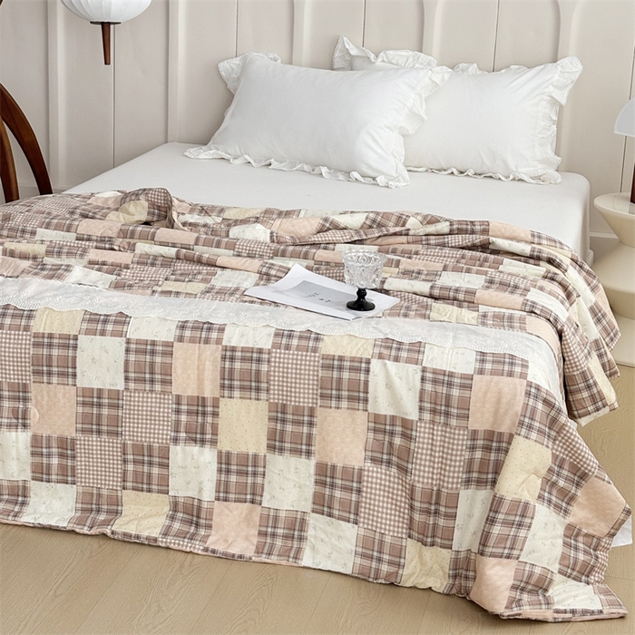 91家纺网 家纺一手货源 找家纺 久典家居 2025新款全棉有氧双层纱夏被 花田