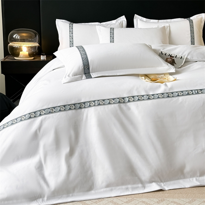 91家纺网 家纺一手货源 找家纺 （总）梦庭帛美 2025新款酒店布草宾馆刺绣四件套