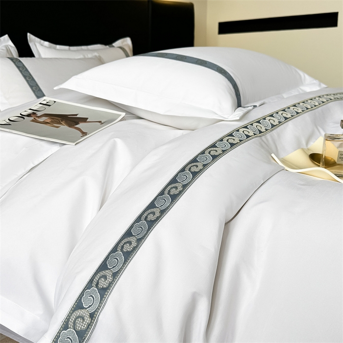 91家纺网 家纺一手货源 找家纺 （总）梦庭帛美 2025新款酒店布草宾馆刺绣四件套