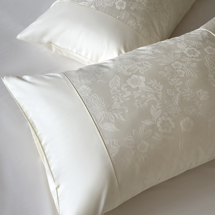 91家纺网 家纺一手货源 找家纺 鹿班家居 2025新款100S长绒棉提花单品枕套（第二组）【标准会员-2元】 单品枕套-邂逅白色