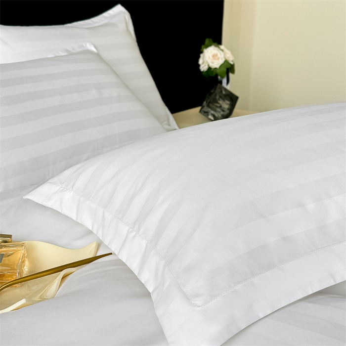 91家纺网 家纺一手货源 找家纺 （总）梦庭帛美  2025新款酒店布草段条飞边款四件套