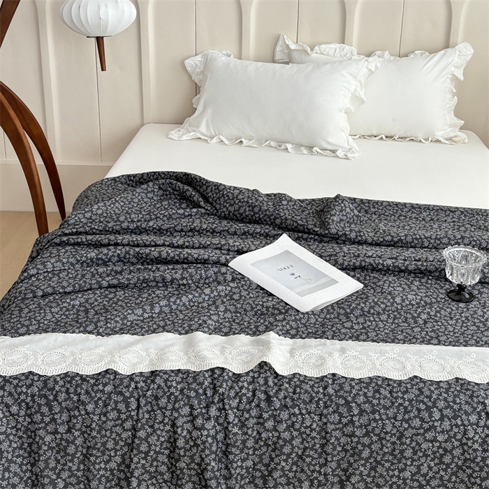 91家纺网 家纺一手货源 找家纺 久典家居 2025新款全棉有氧双层纱夏被 莫奈