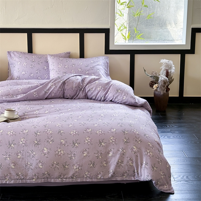 91家纺网 家纺一手货源 找家纺 （总）窝米 2025春季新品全棉双层纱油画风花卉四件套系列（梦境花园、花研巧语）