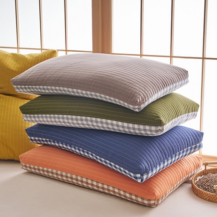 91家纺网 家纺一手货源 找家纺 （总）乐可 2025新款全棉砂洗双面枕荞麦枕枕头枕芯