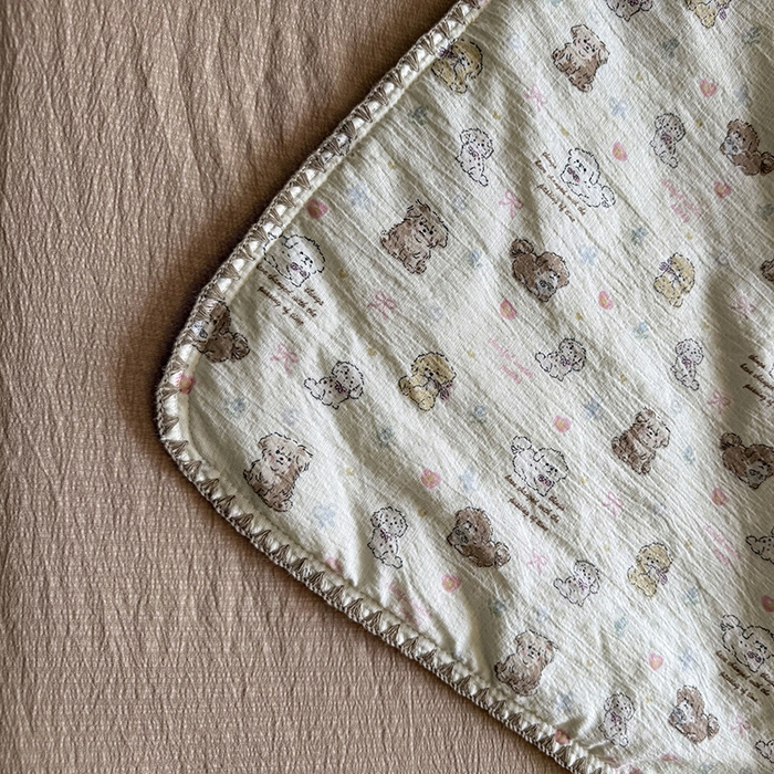 91家纺网 家纺一手货源 找家纺 星巴k家纺 2025新款春夏云感双层纱A类母婴级三角针夏被贝壳边夏凉被贝壳绣【可提供买家秀】 贝壳绣-狗狗日记