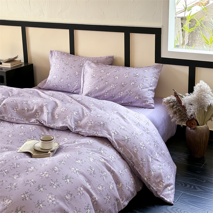 91家纺网 家纺一手货源 找家纺 （总）窝米 2025春季新品全棉双层纱油画风花卉四件套系列（梦境花园、花研巧语）