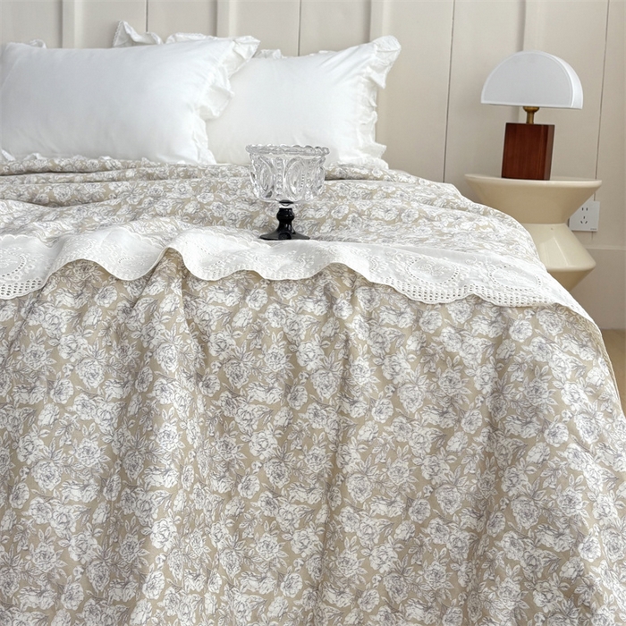 91家纺网 家纺一手货源 找家纺 久典家居 2025新款全棉有氧双层纱夏被 初春