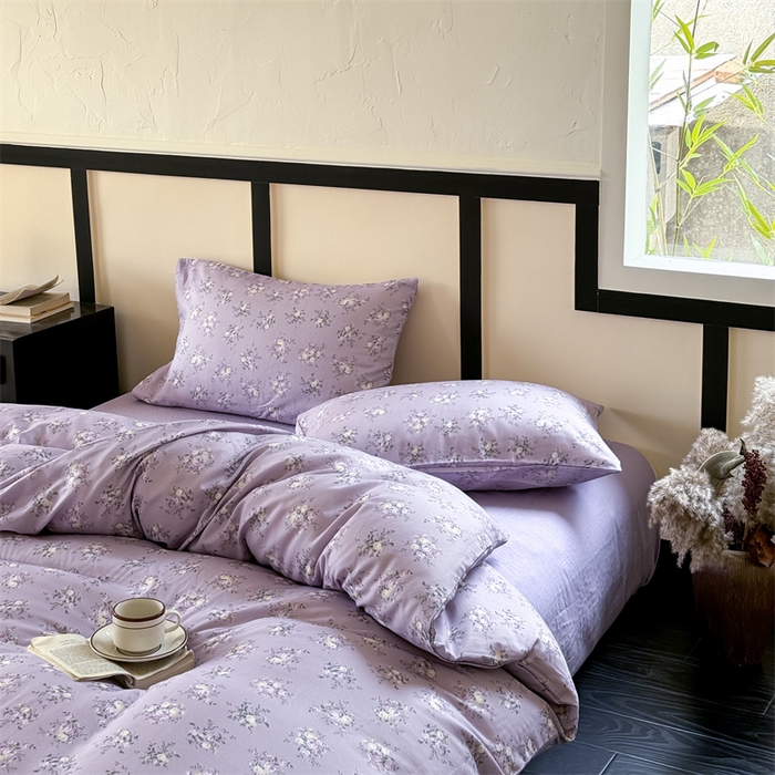 91家纺网 家纺一手货源 找家纺 （总）窝米 2025春季新品全棉双层纱油画风花卉四件套系列（梦境花园、花研巧语）