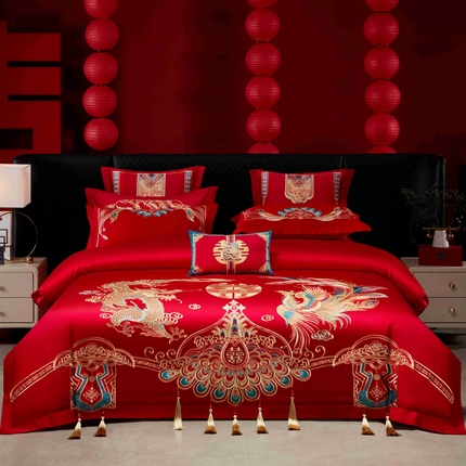 91家纺网 家纺一手货源 找家纺 （总）尹黛尔 2024新品婚庆四件套系列套件