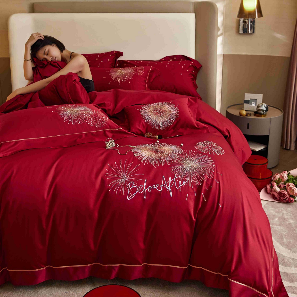 91家纺网 家纺一手货源 找家纺 涞澳家纺 2025新款婚庆款四件套 绚烂永恒