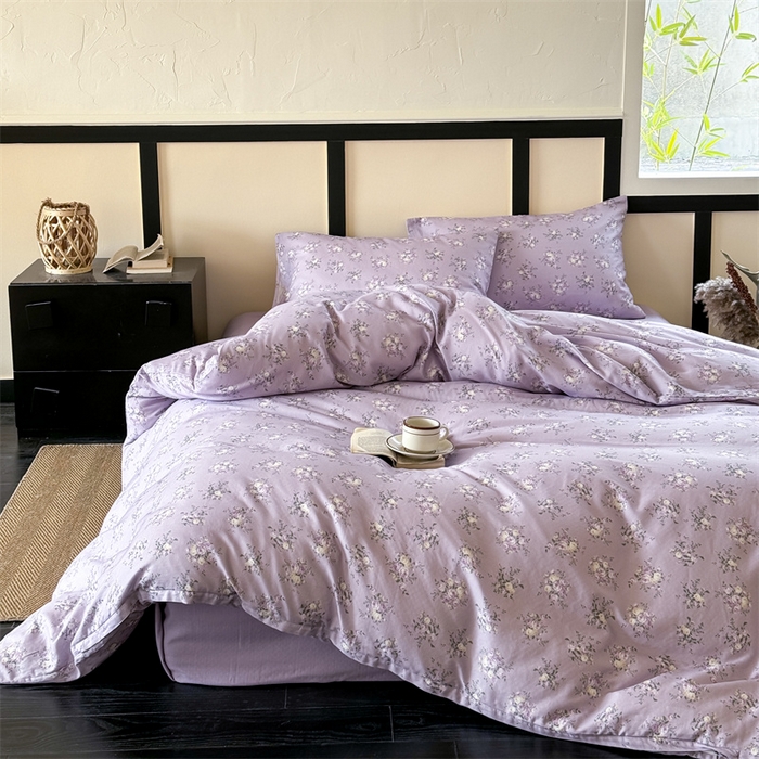 91家纺网 家纺一手货源 找家纺 （总）窝米 2025春季新品全棉双层纱油画风花卉四件套系列（梦境花园、花研巧语）