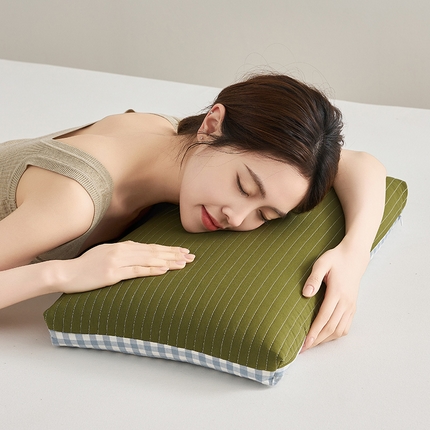 乐可 2025新款全棉砂洗双面枕 砂洗双面枕L5418绿【单只】