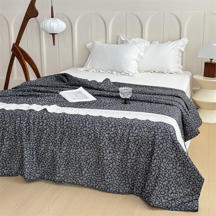 91家纺网 家纺一手货源 找家纺 久典家居 2025新款全棉有氧双层纱夏被 莫奈