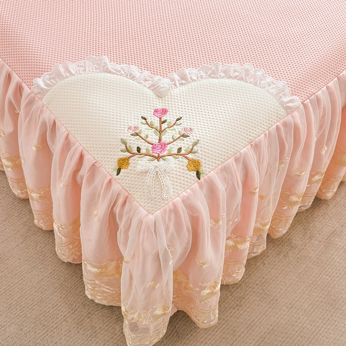 91家纺网 家纺一手货源 找家纺 （总）好儿喜家纺 2025新款春意浓系列床裙凉席四件套