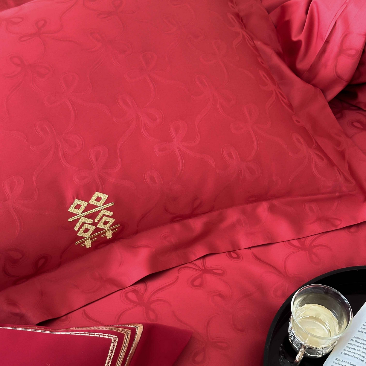 91家纺网 家纺一手货源 找家纺 涞澳家纺 2025新款婚庆款四件套 天作之合