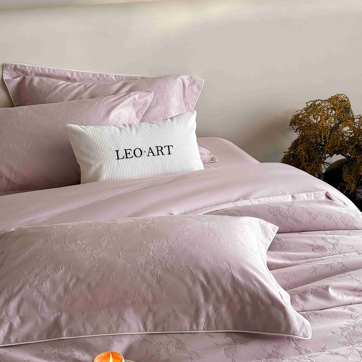 91家纺网 家纺一手货源 找家纺 涞澳家纺 2025新款全棉提花四件套 美玲-风信紫