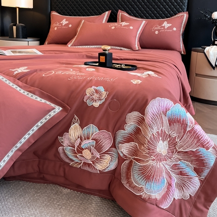 91家纺网 家纺一手货源 找家纺 （总）佳宇轩 2025爆款A类水洗棉刺绣花边夏被夏凉被空调被夏季薄被子三四件套轻奢凉感可机洗