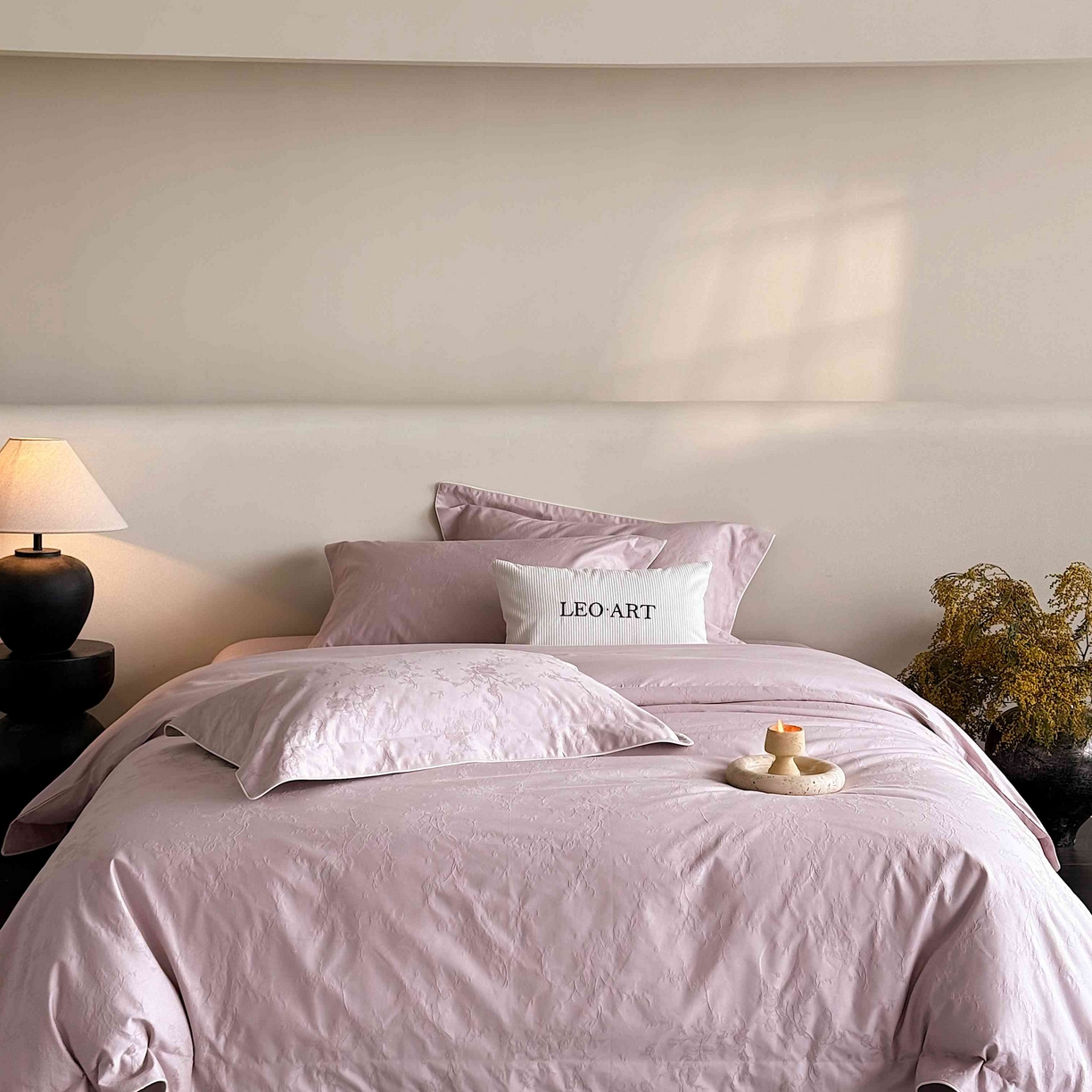 91家纺网 家纺一手货源 找家纺 涞澳家纺 2025新款全棉提花四件套 美玲-风信紫