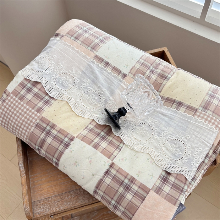 91家纺网 家纺一手货源 找家纺 久典家居 2025新款全棉有氧双层纱夏被 花田